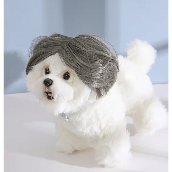 2 Pack TESSVEYA Pet Cosplay Wigs Dog Cat Costume Hairpieces Dark Grey New - Picture 5 of 6